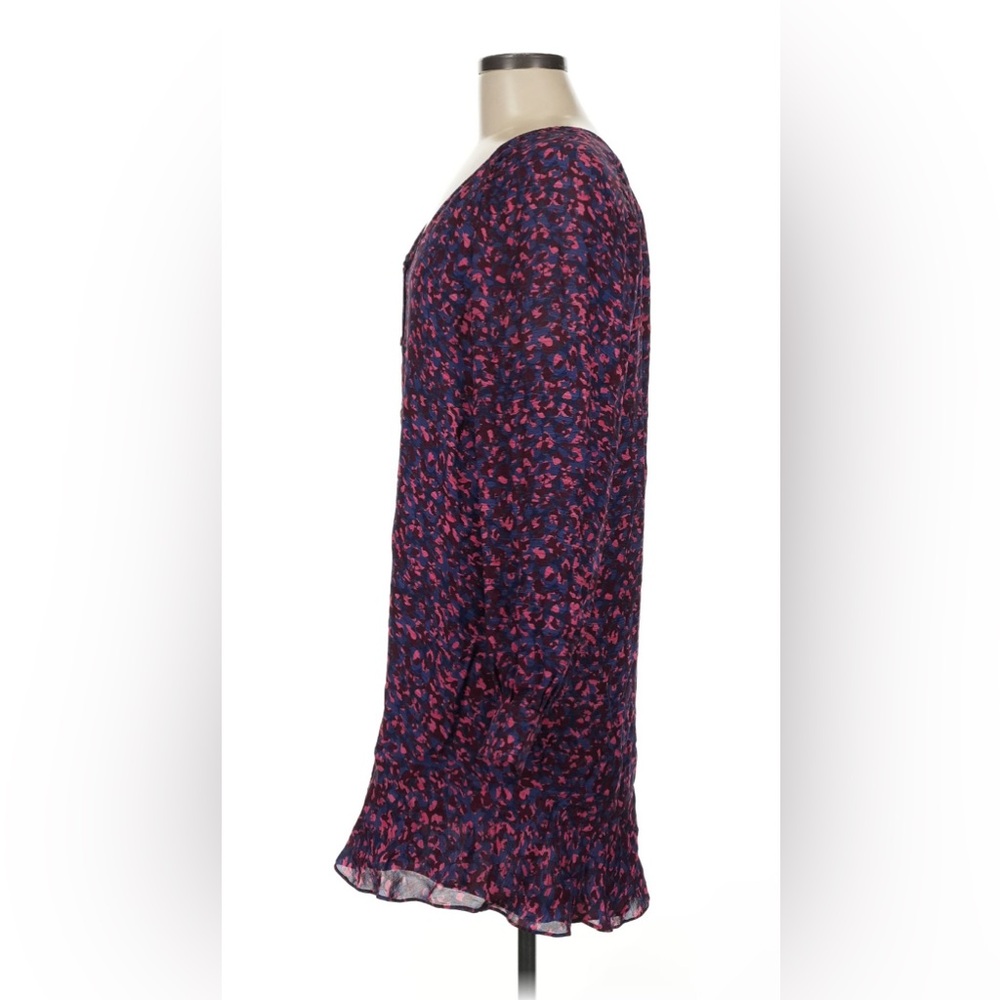 Parker Floral Long Sleeve Dress Silk Blend Pink Blue Wine XS Small Medium Large - Picture 4 of 6